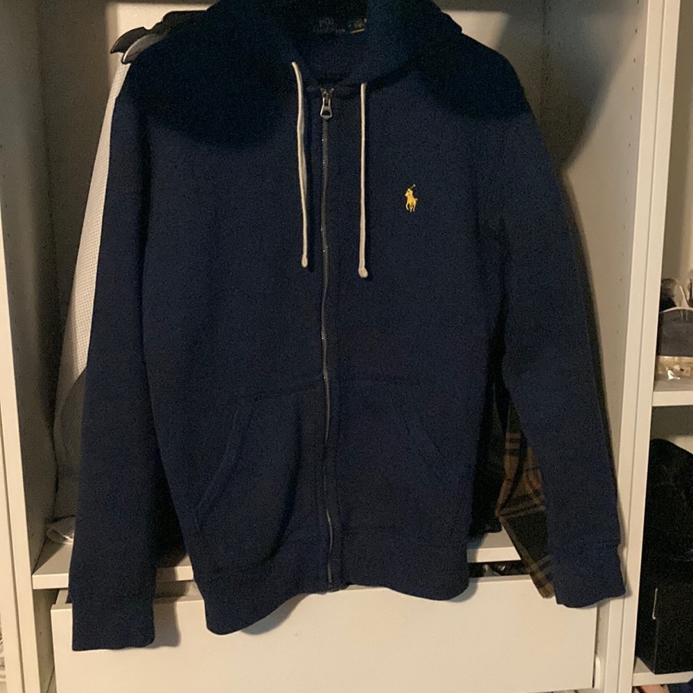 Navy Blue polo zipup size medium